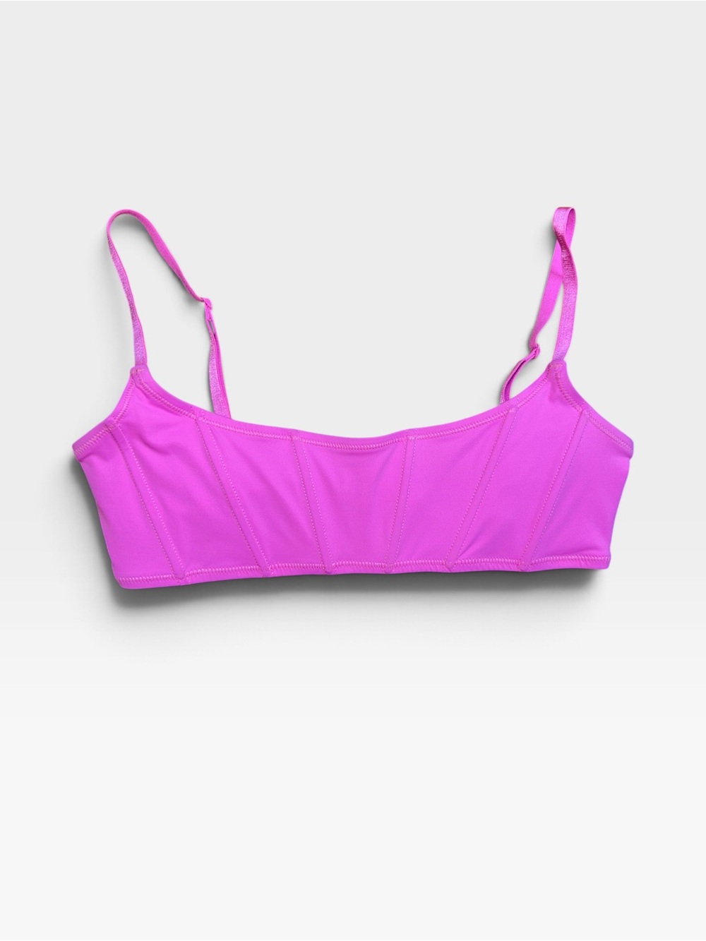SKIMS Neon Pink Orchid Signature Swim Corset Bikini Top M